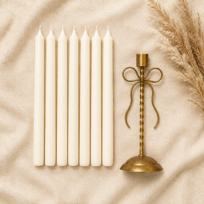 Ivory Dinner Candles – Unscented & Dripless