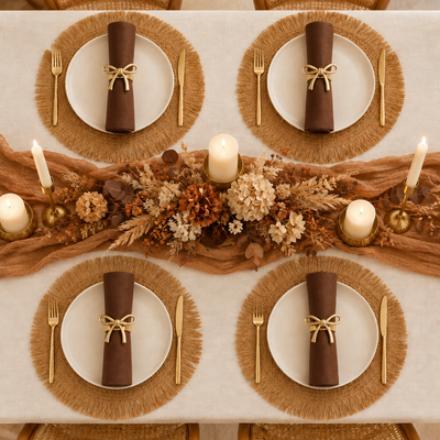 Round Woven Fringe Placemats