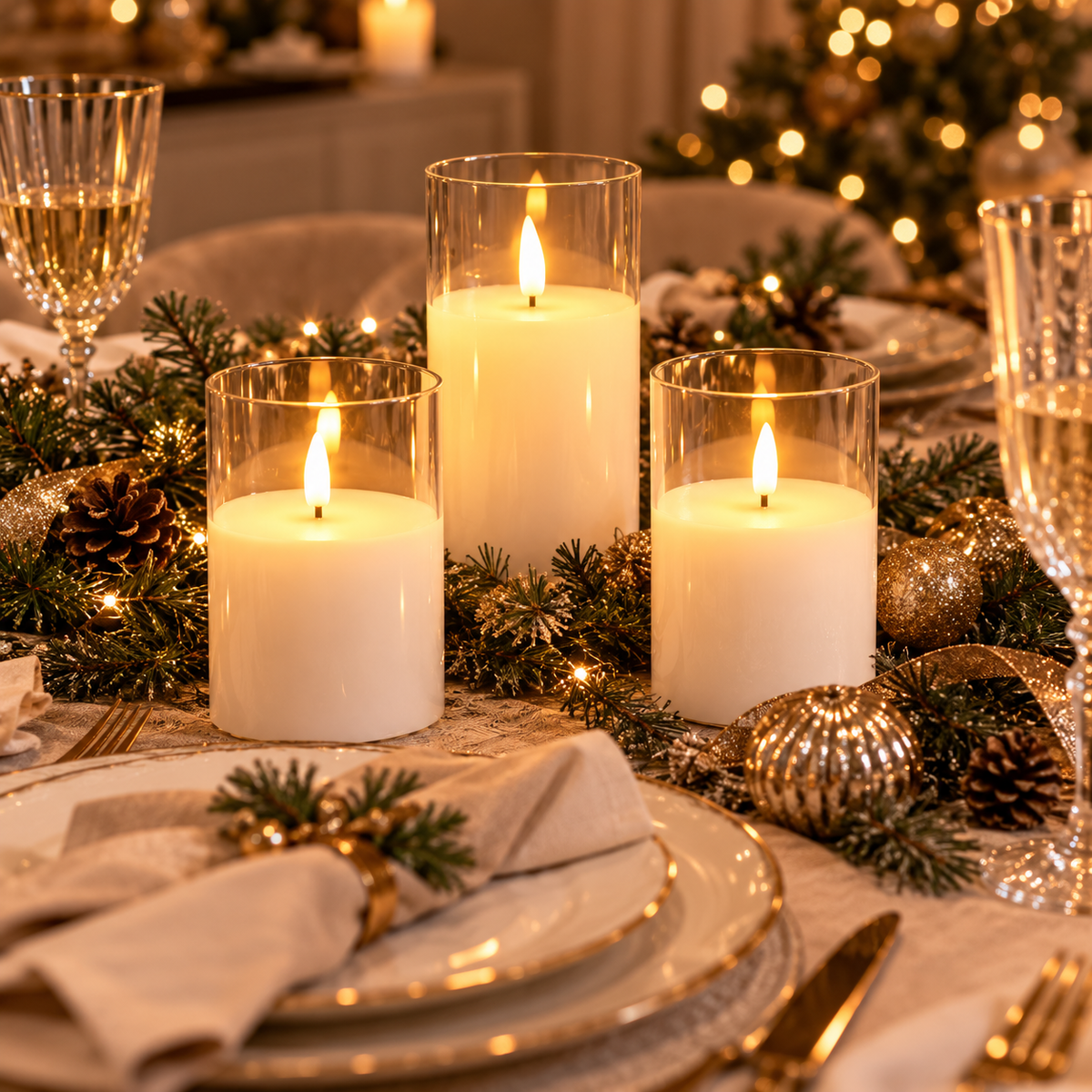 Flameless LED Candles – Set of 3 with Remote