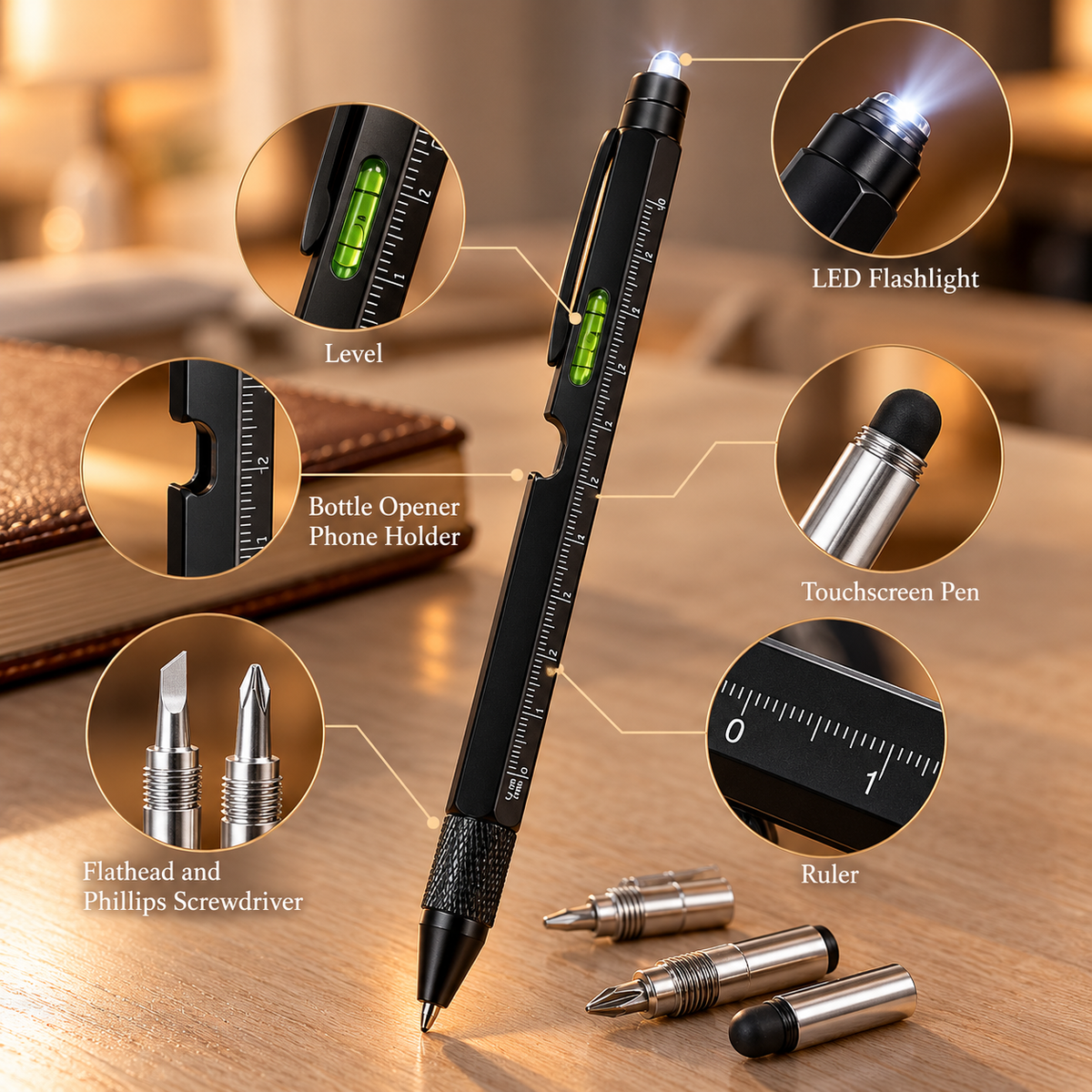 A Gift for Him - 9-in-1 Multi-Tool Pen