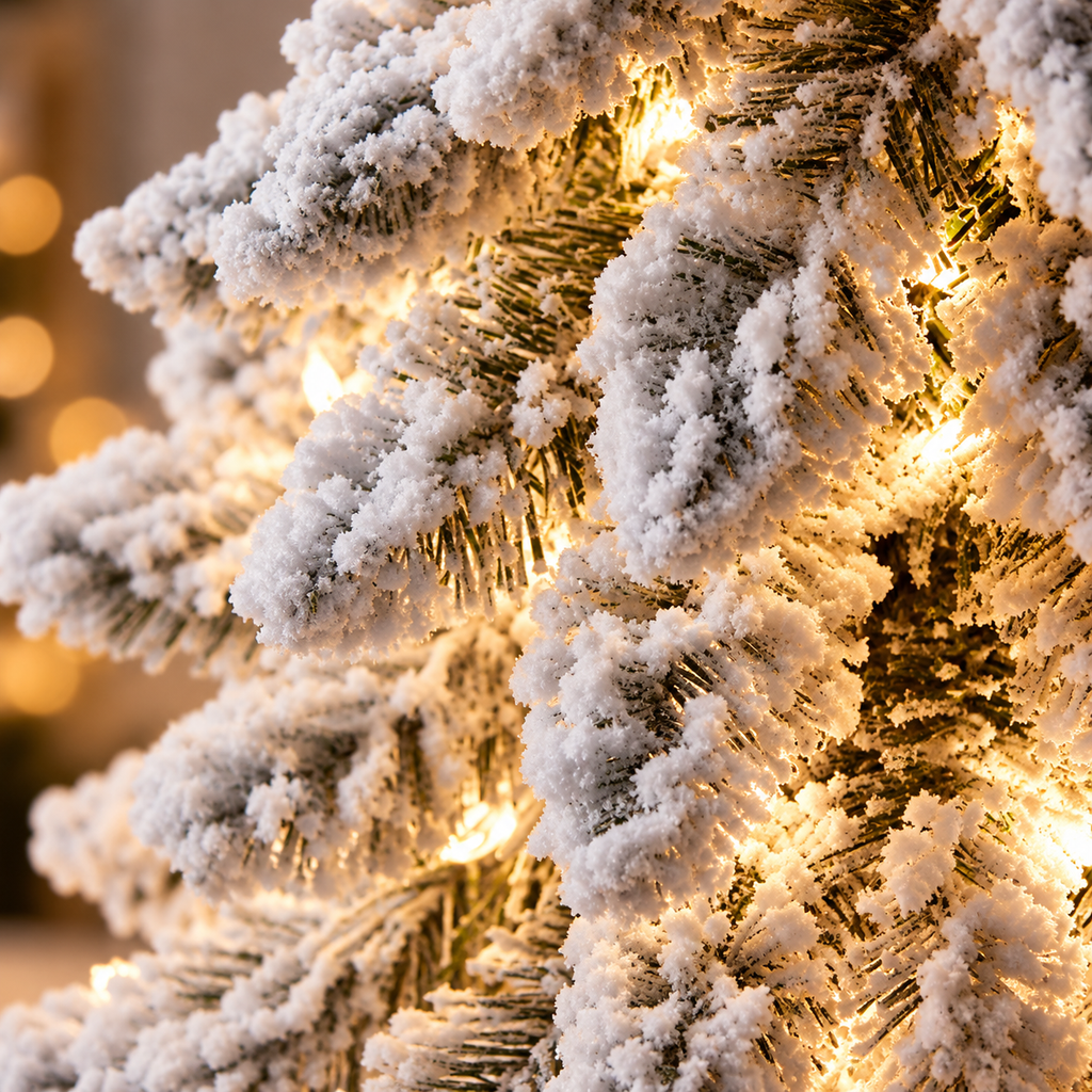 Snowy Mini Christmas Tree Decoration with LED Lights